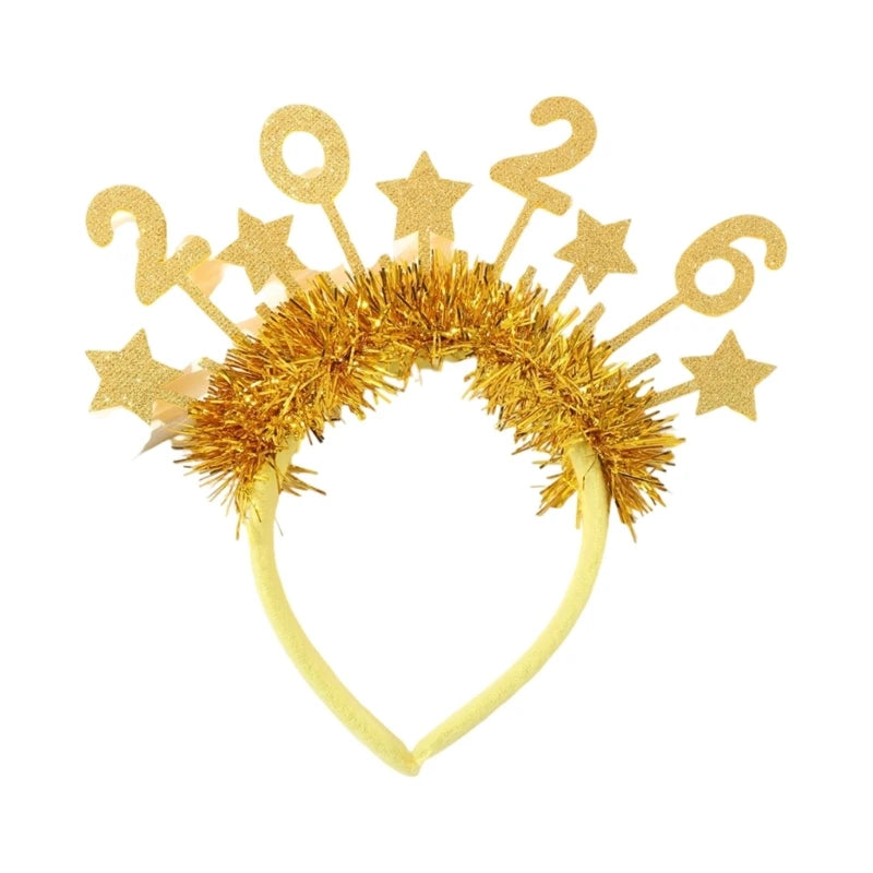 Gold Glitter New Year 2026 Headband | Party Accessory UK – EURO VIBE