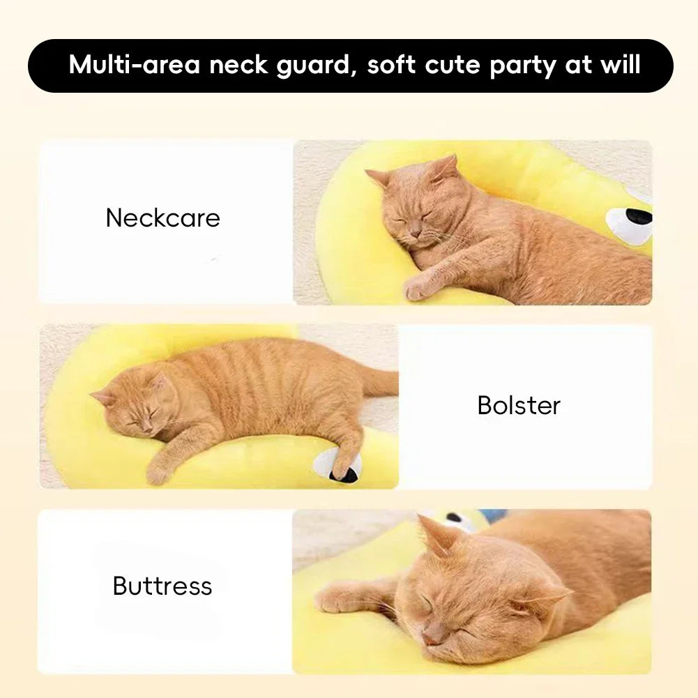 “U-Shaped Pet Neck Pillow for Dogs & Cats – Calming Sleep Support UK"