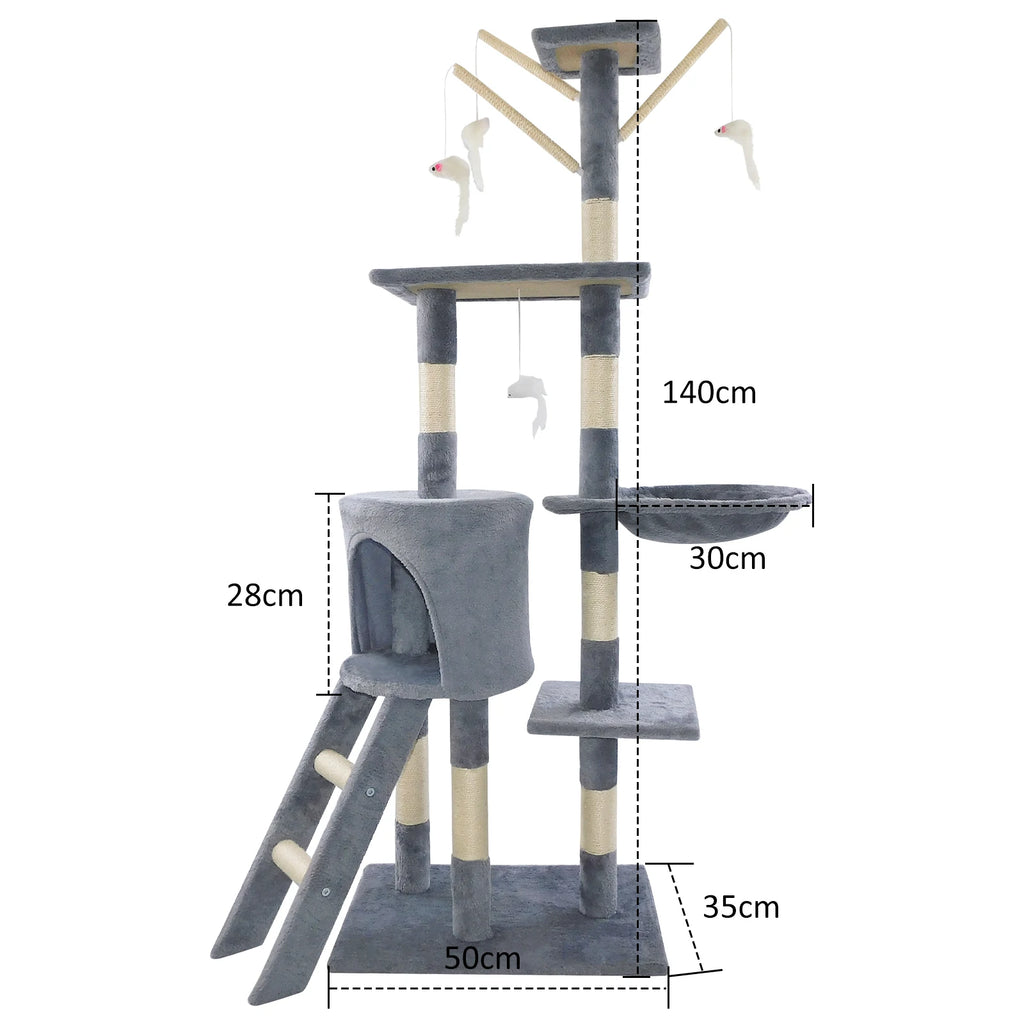 “Luxury Large Cat Tree Tower with Hideout & Scratching Posts