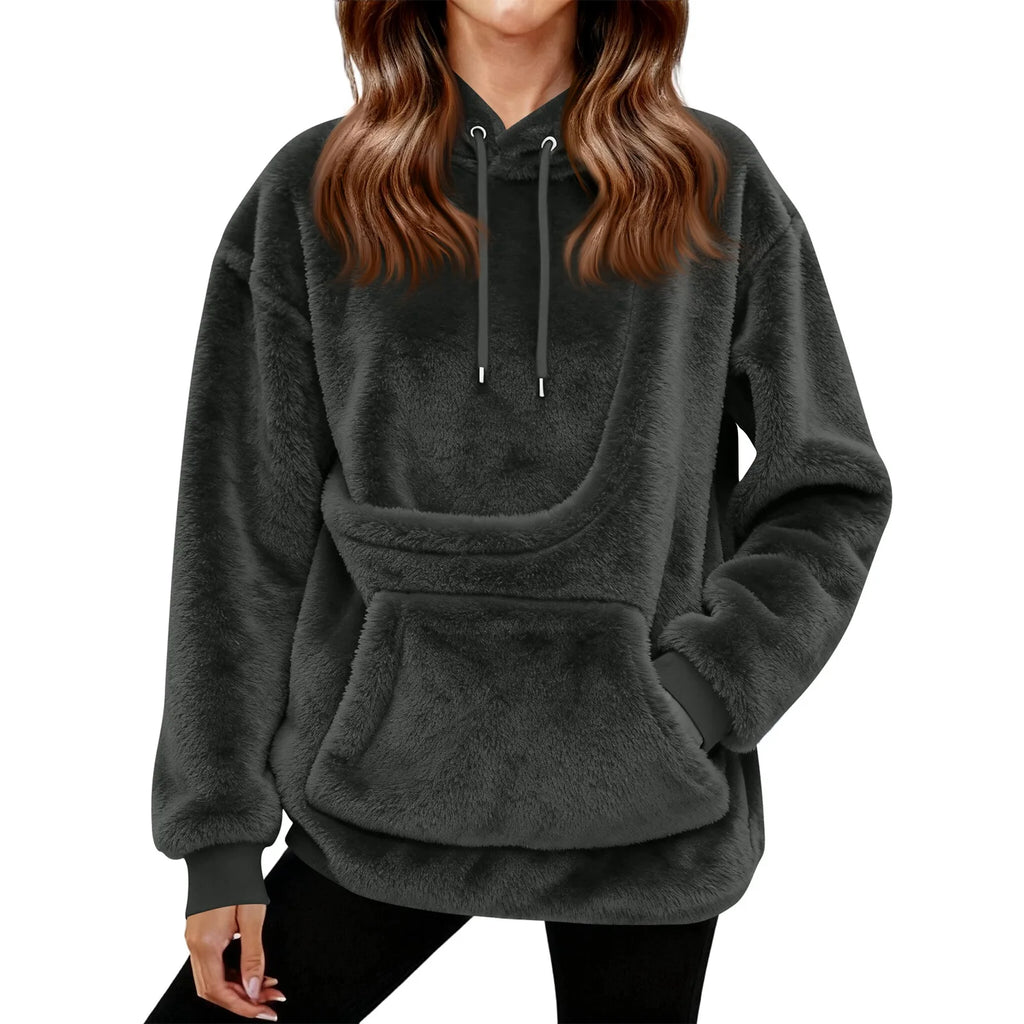 Women’s Fleece Hoodie | Casual Long Sleeve Hooded Top for Autumn Winter