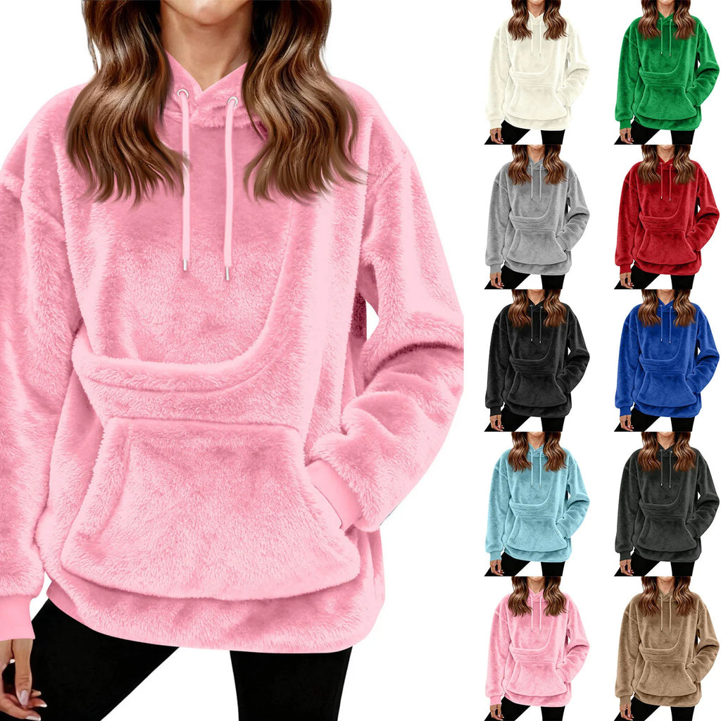 Women’s Fleece Hoodie | Casual Long Sleeve Hooded Top for Autumn Winter