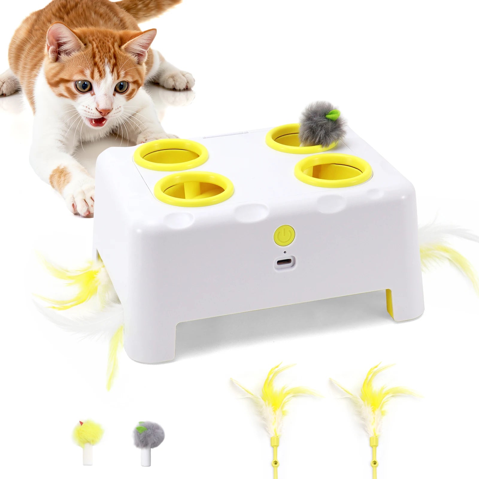 Automatic Rotating Feather Cat Toy Interactive Hunting Toy UK