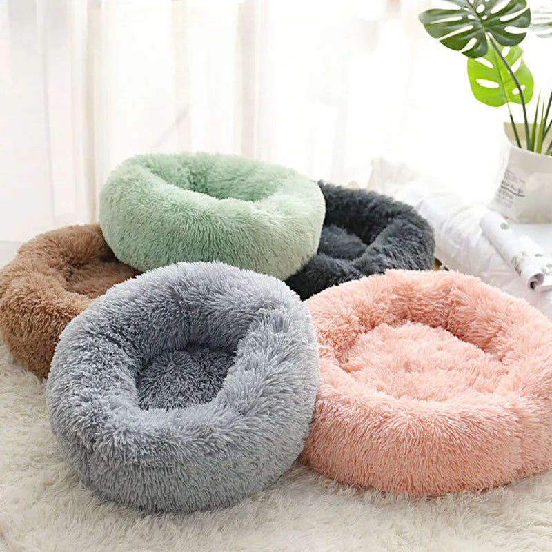 Fluffy Donut Cat Bed – Premium Soft Round Pet Cushion UK