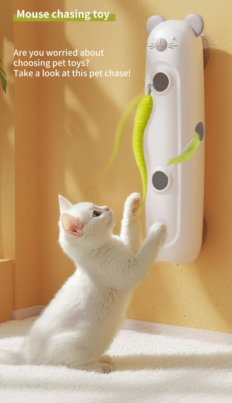 Smart Cat Toy Wall Mounted Mouse Chaser Interactive Pet Toy UK