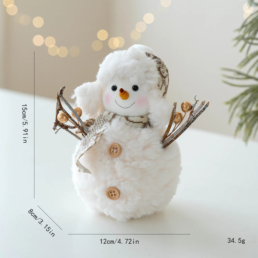 EURO VIBE Snowman Plush Decoration Set – Cute Christmas Table Ornaments