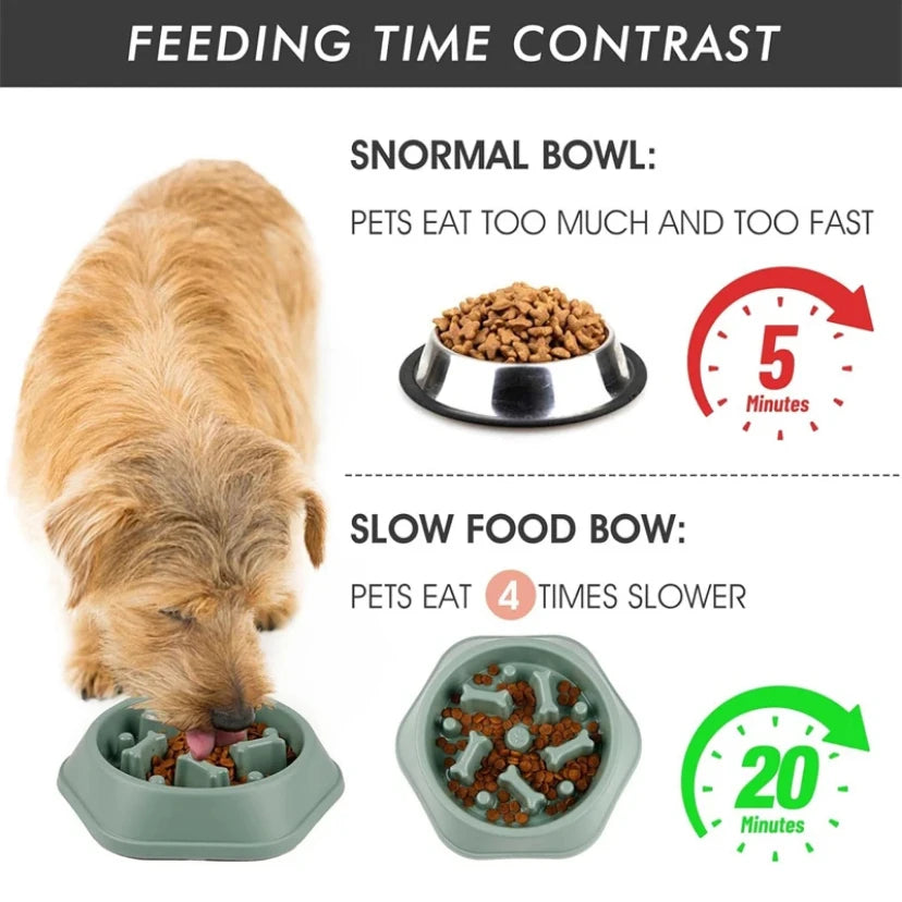 EURO VIBE Slow Feeder Dog Bowl – Anti-Gulping Pet Feeding Dish UK