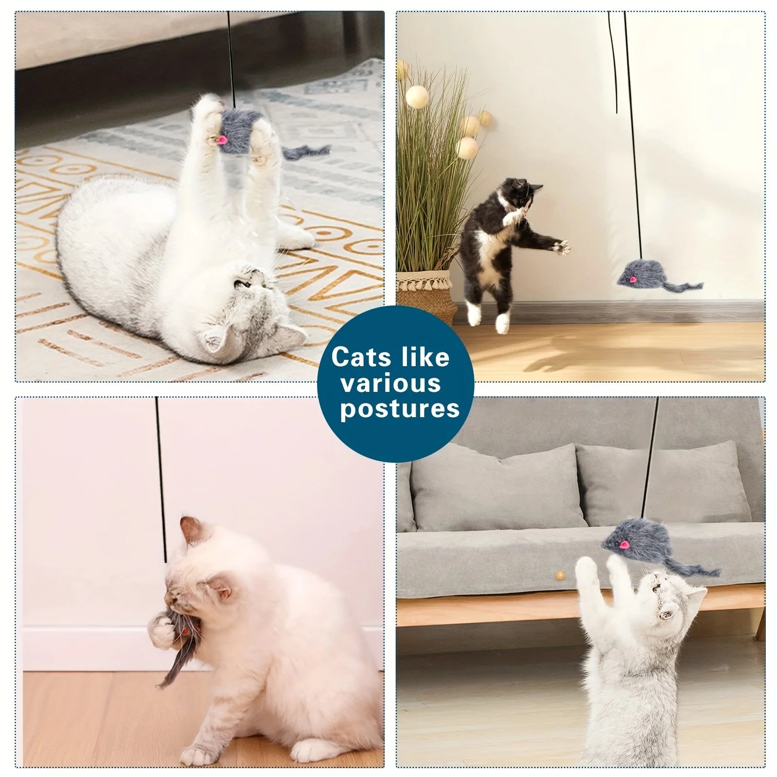 Interactive Hanging Mouse Cat Toy for Door | Fun Indoor Play