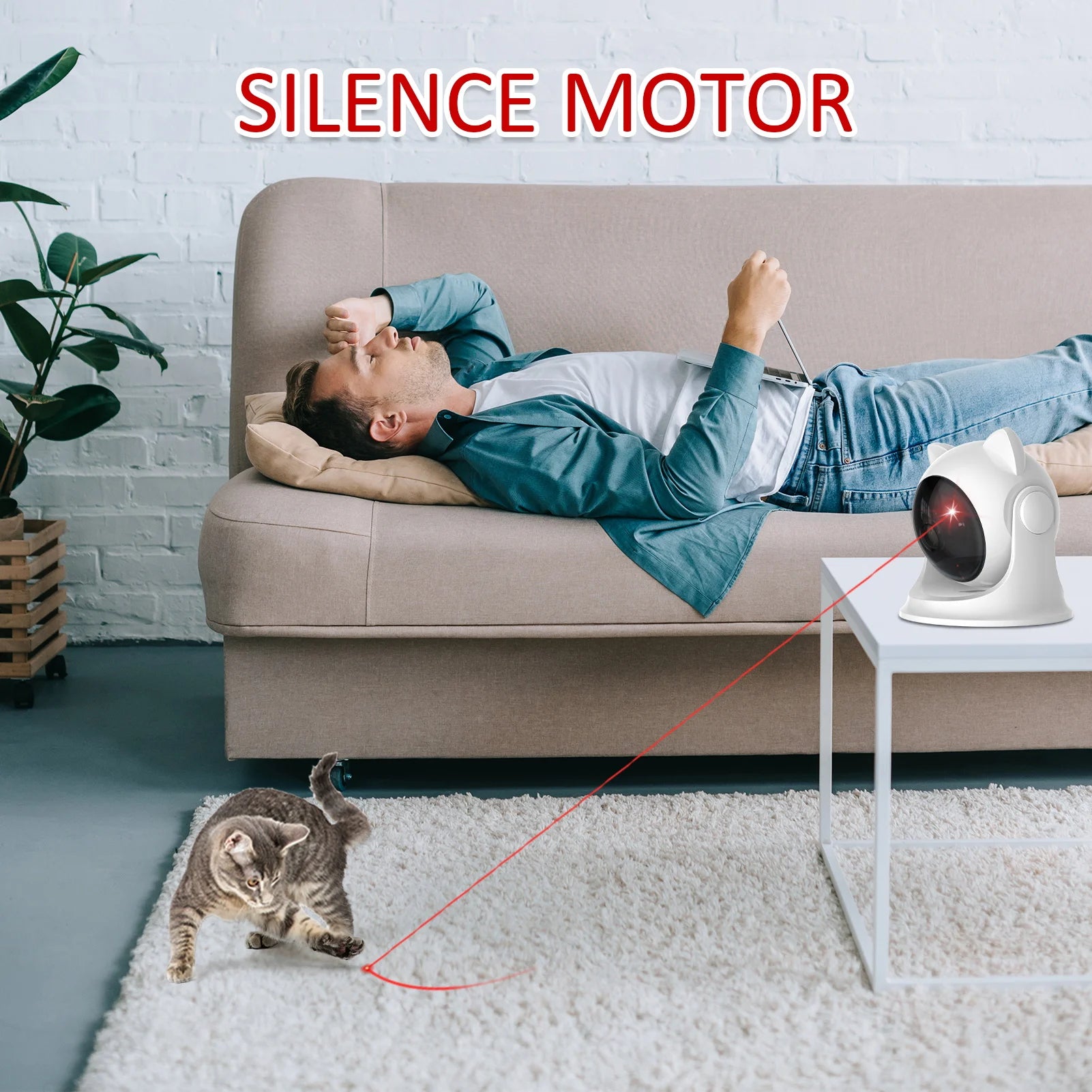 EURO VIBE Automatic Smart Laser Toy for Cats & Dogs – Interactive Pet Fun