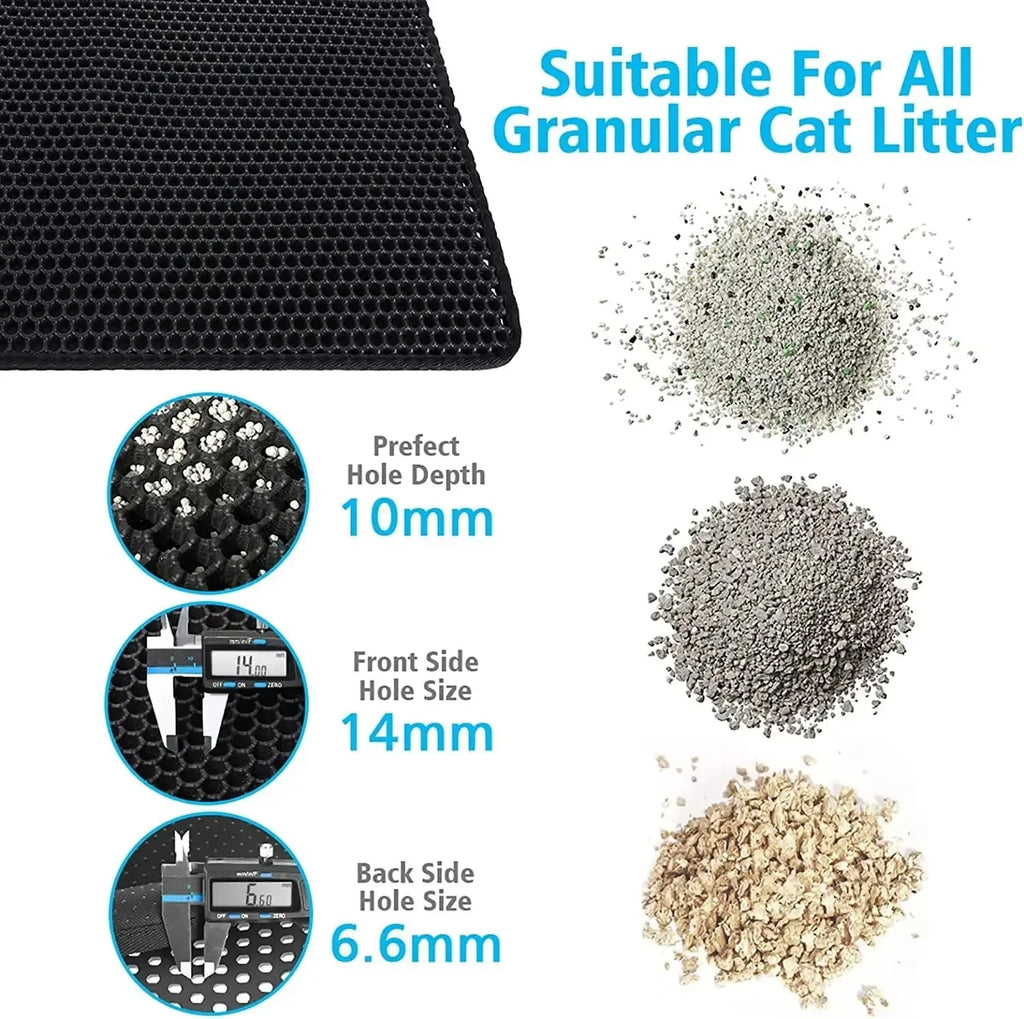 “2-Layer Cat Litter Mat – Waterproof Sand-Trap Non-Slip Floor Protector”