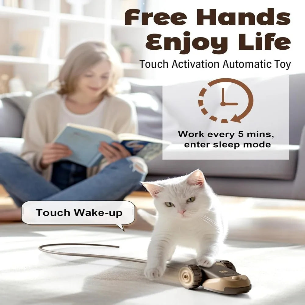 EURO VIBE Rolling Cat Teaser Toy | Feather Chase Play Set
