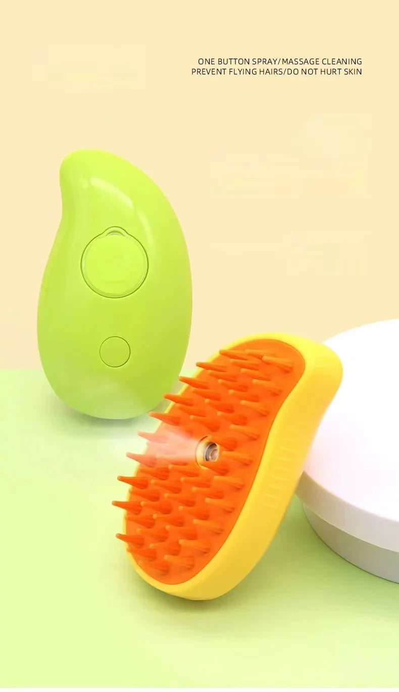 EURO VIBE Steam Pet Grooming Brush for Dogs & Cats – Hair Remover