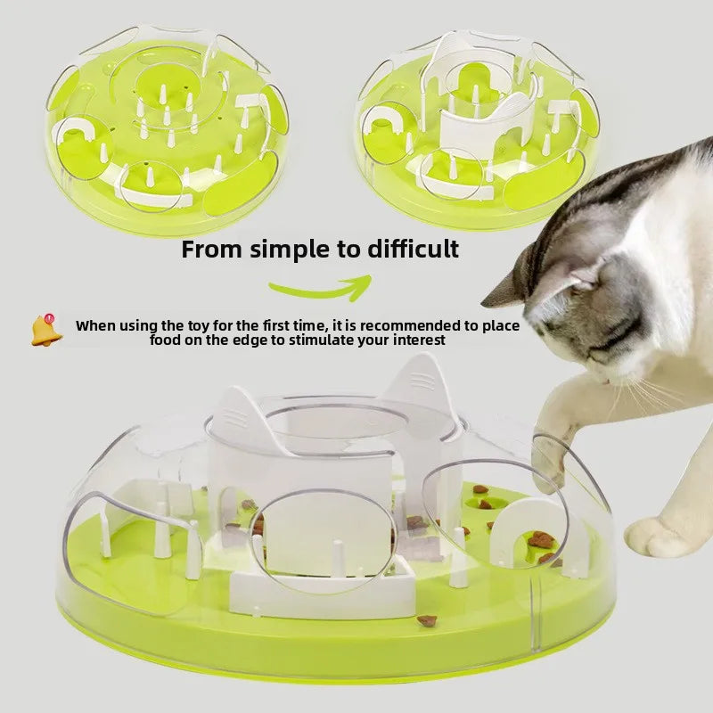 Cat Puzzle Feeder Interactive Foraging Maze Slow Feeder Toy UK