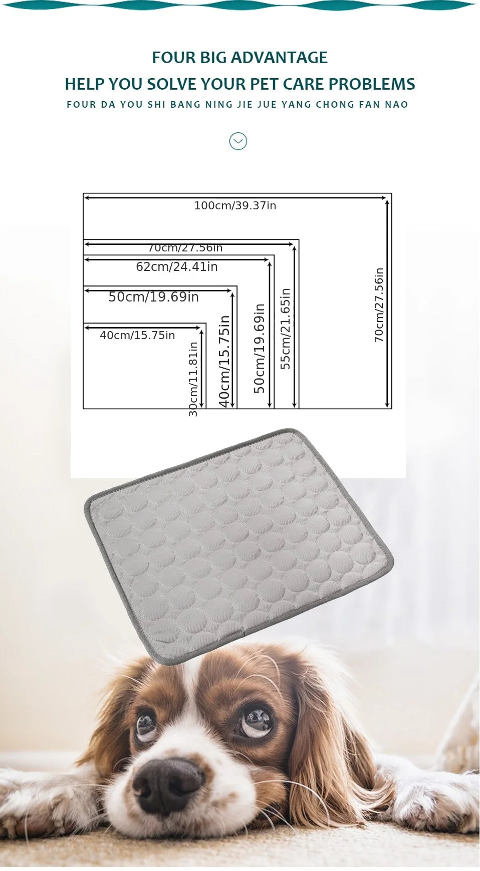 EURO VIBE Pet Cooling Mat for Dogs & Cats | Summer Comfort