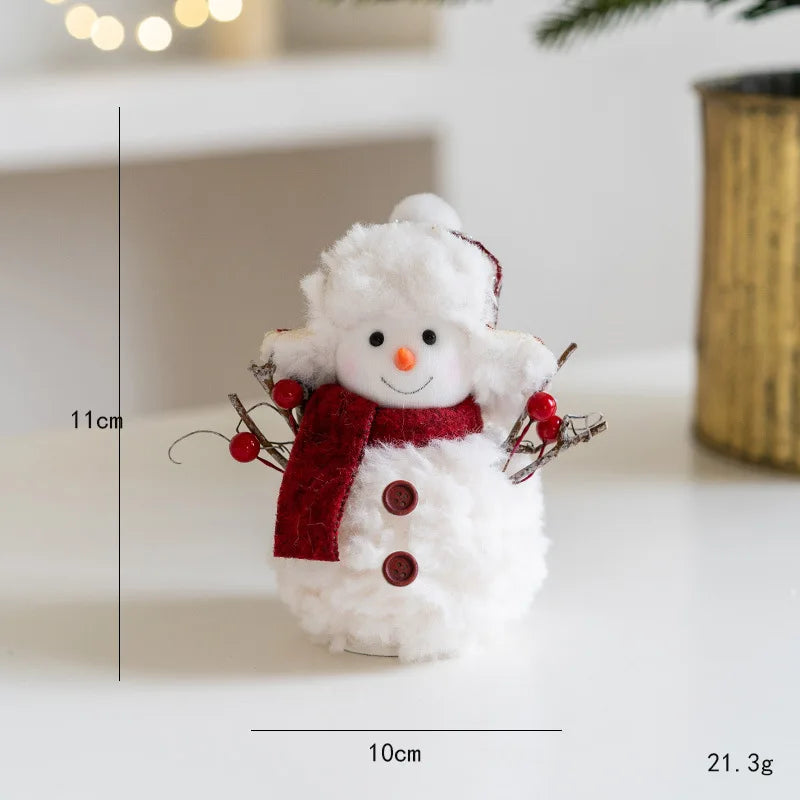 EURO VIBE Snowman Plush Decoration Set – Cute Christmas Table Ornaments
