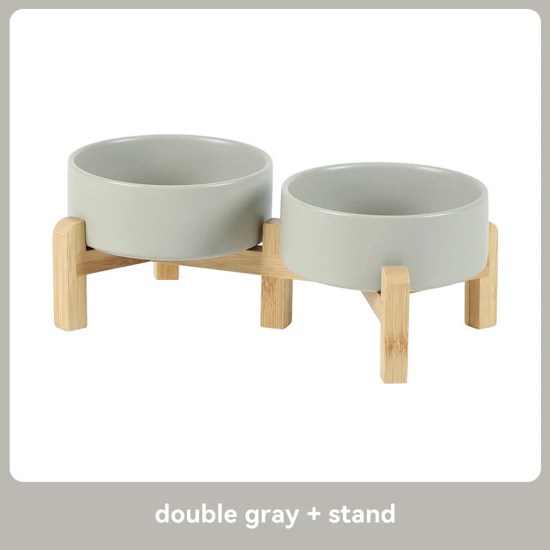 “Modern Elevated Pet Feeding Bowl Set – Raised Dog & Cat Feeder