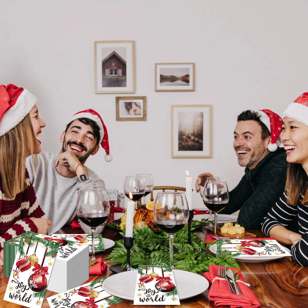 Christmas Disposable Paper Napkins Festive Party Set – EURO VIBE