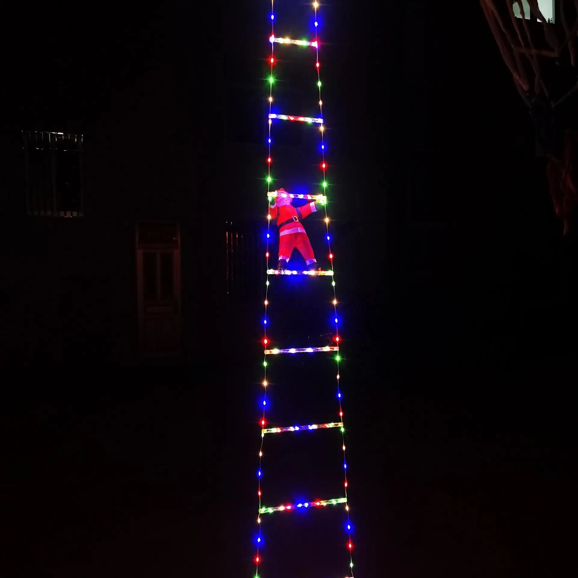EURO VIBE LED Climbing Santa Ladder Light | Outdoor Christmas Decor