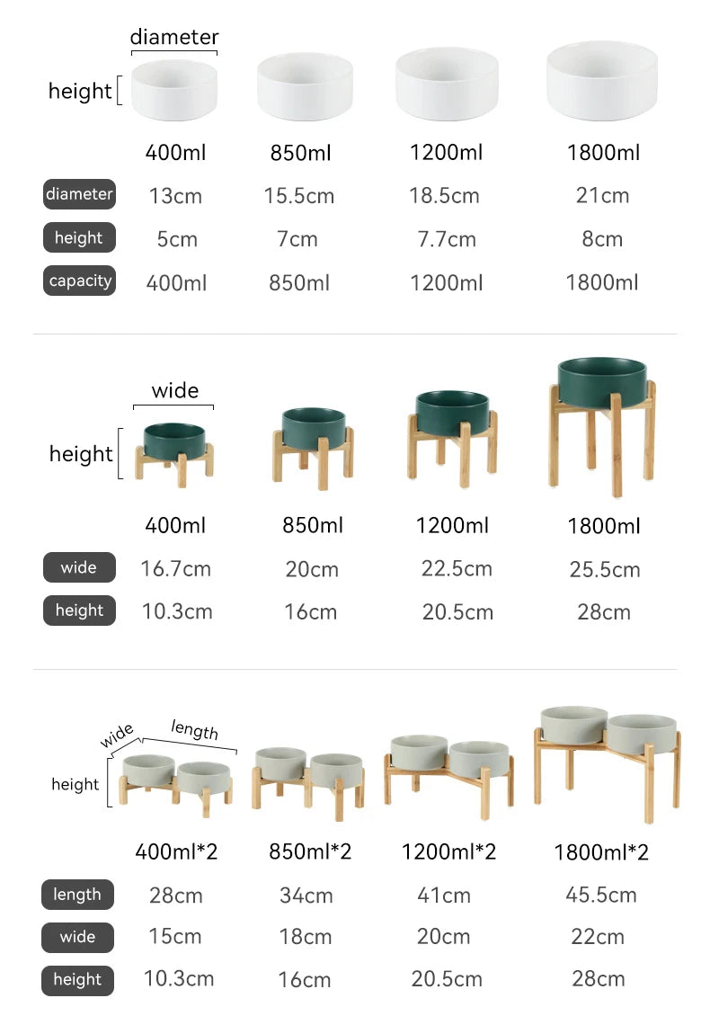 “Modern Elevated Pet Feeding Bowl Set – Raised Dog & Cat Feeder