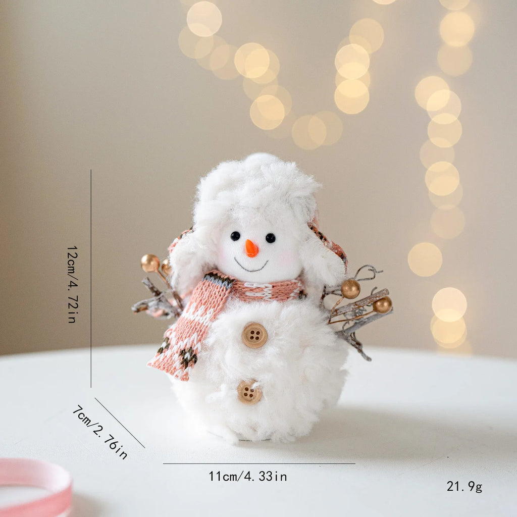 EURO VIBE Snowman Plush Decoration Set – Cute Christmas Table Ornaments