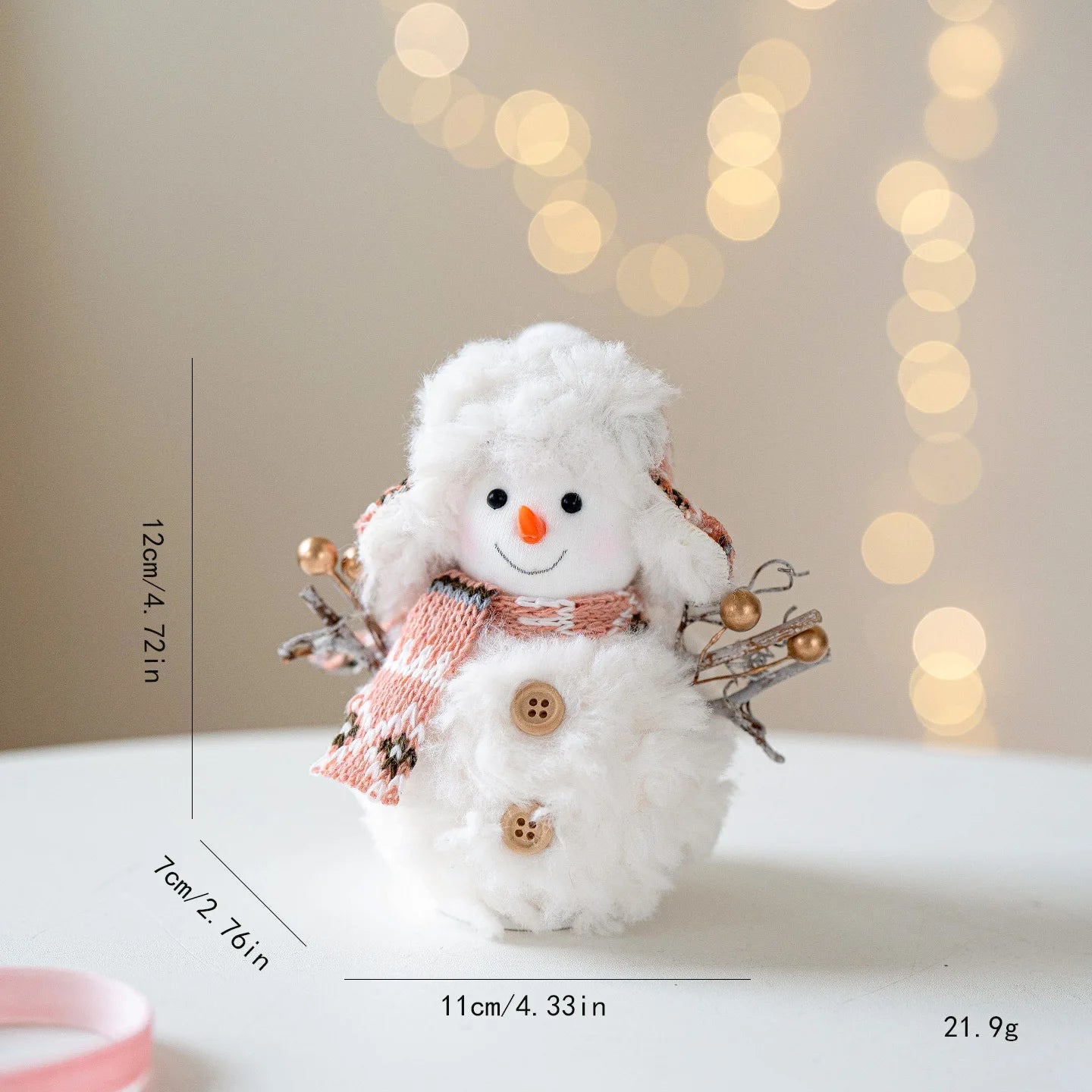 EURO VIBE Snowman Plush Decoration Set – Cute Christmas Table Ornaments