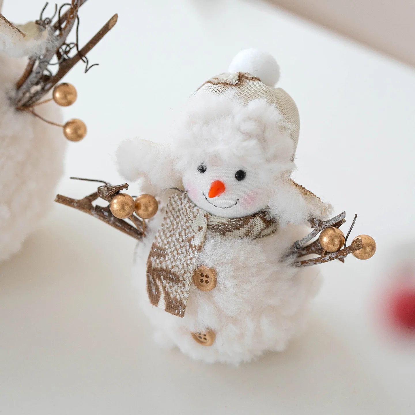 EURO VIBE Snowman Plush Decoration Set – Cute Christmas Table Ornaments