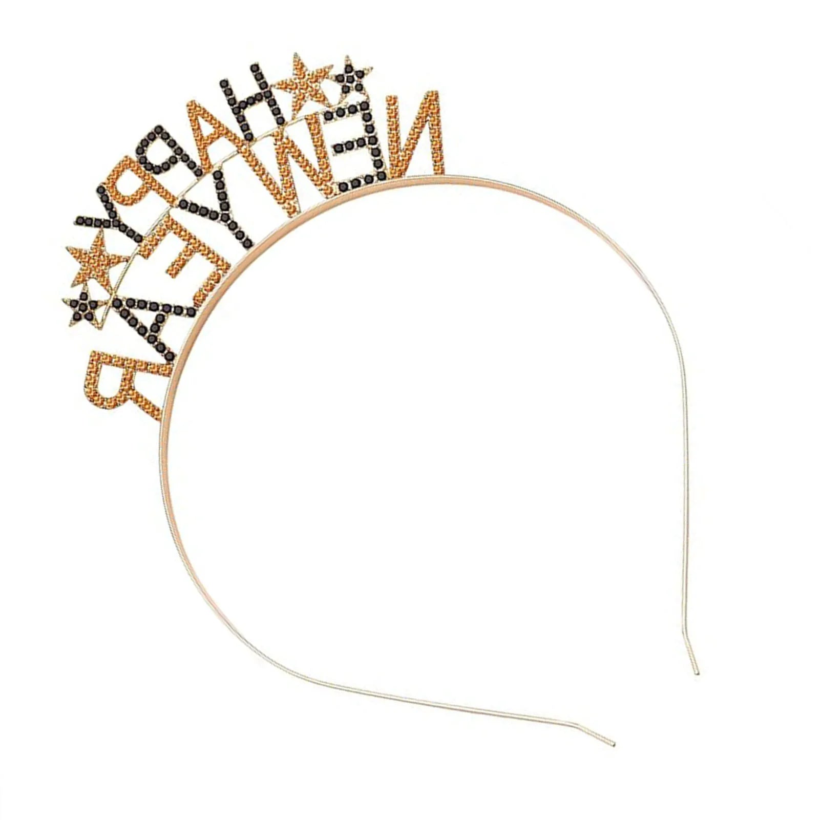 EURO VIBE Happy New Year Rhinestone Headband – Sparkly Party Accessory