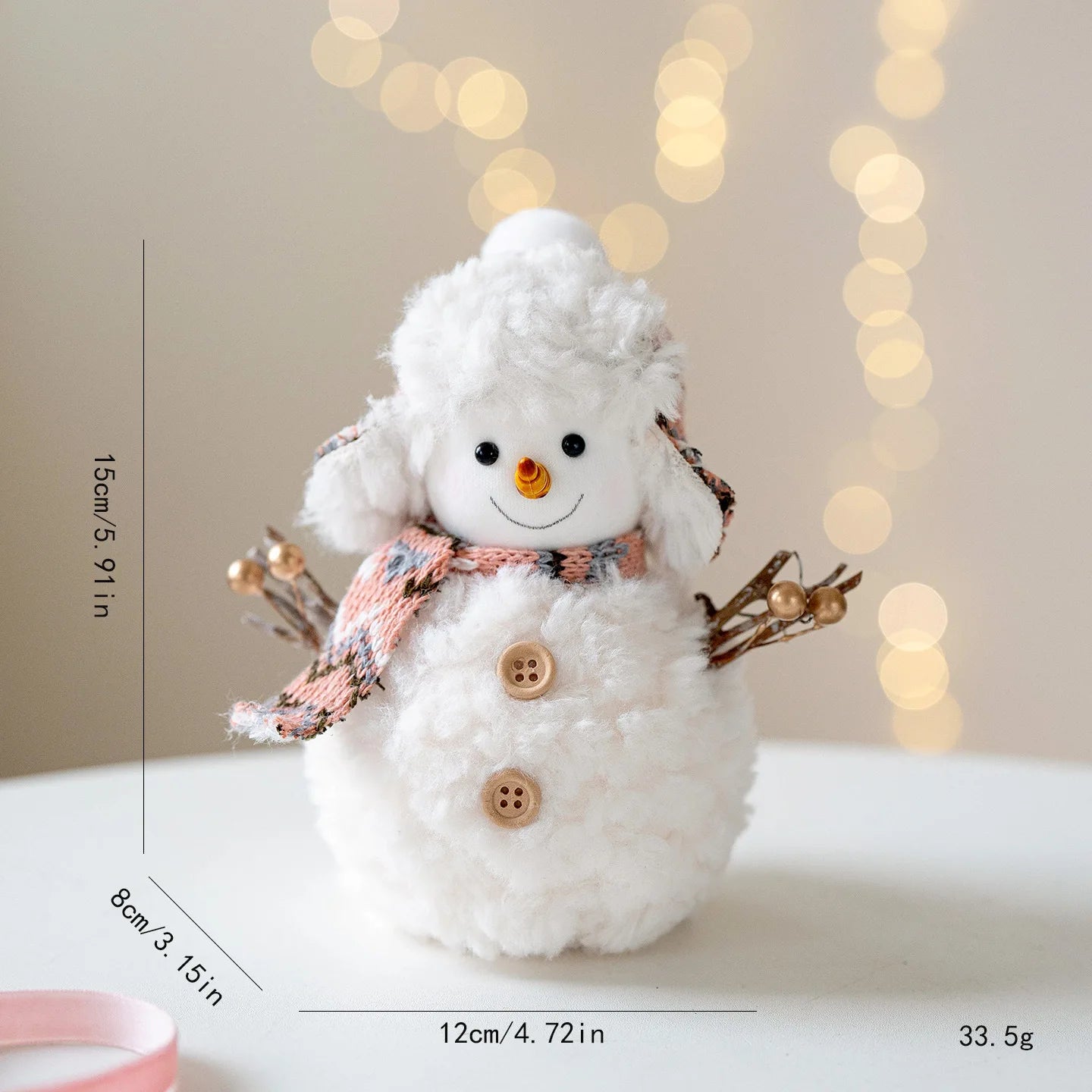 EURO VIBE Snowman Plush Decoration Set – Cute Christmas Table Ornaments