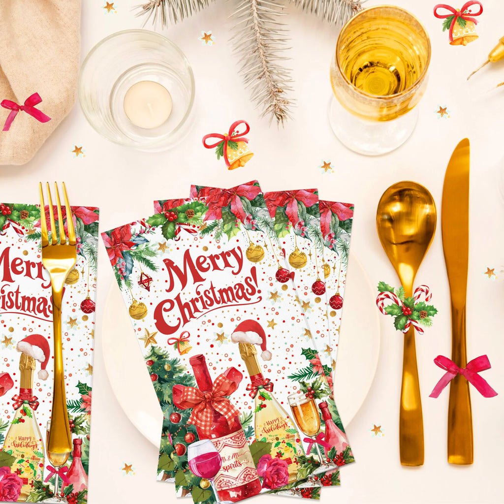 Christmas Disposable Paper Napkins Festive Party Set – EURO VIBE