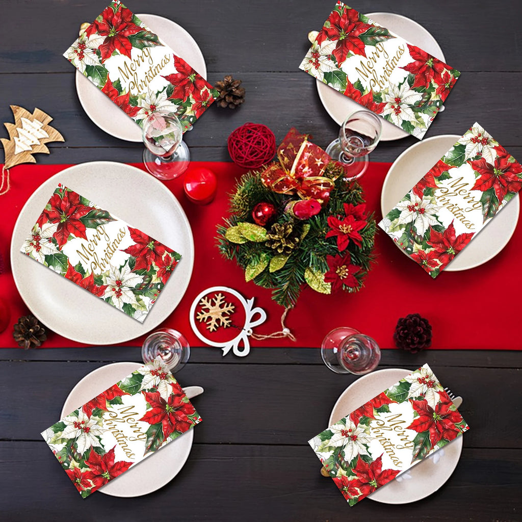 Christmas Disposable Paper Napkins Festive Party Set – EURO VIBE