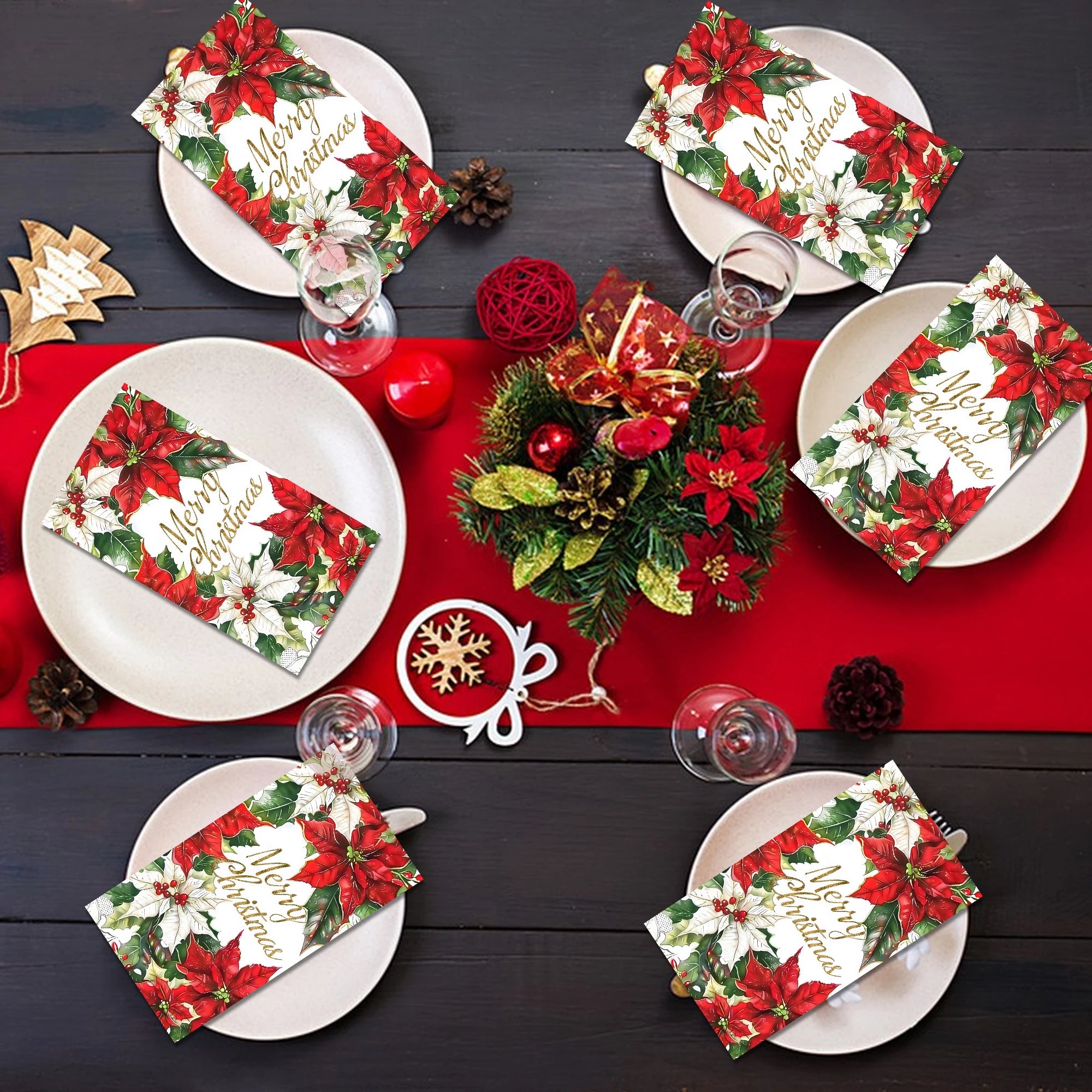 Christmas Disposable Paper Napkins Festive Party Set – EURO VIBE