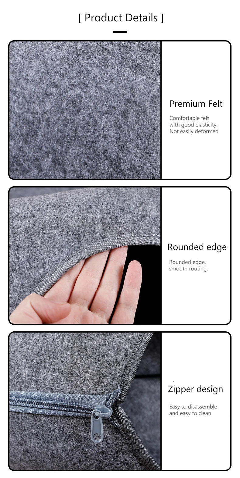 “Premium Grey Felt Donut Cat Bed & Cave – Enclosed Cat Sleep Pod