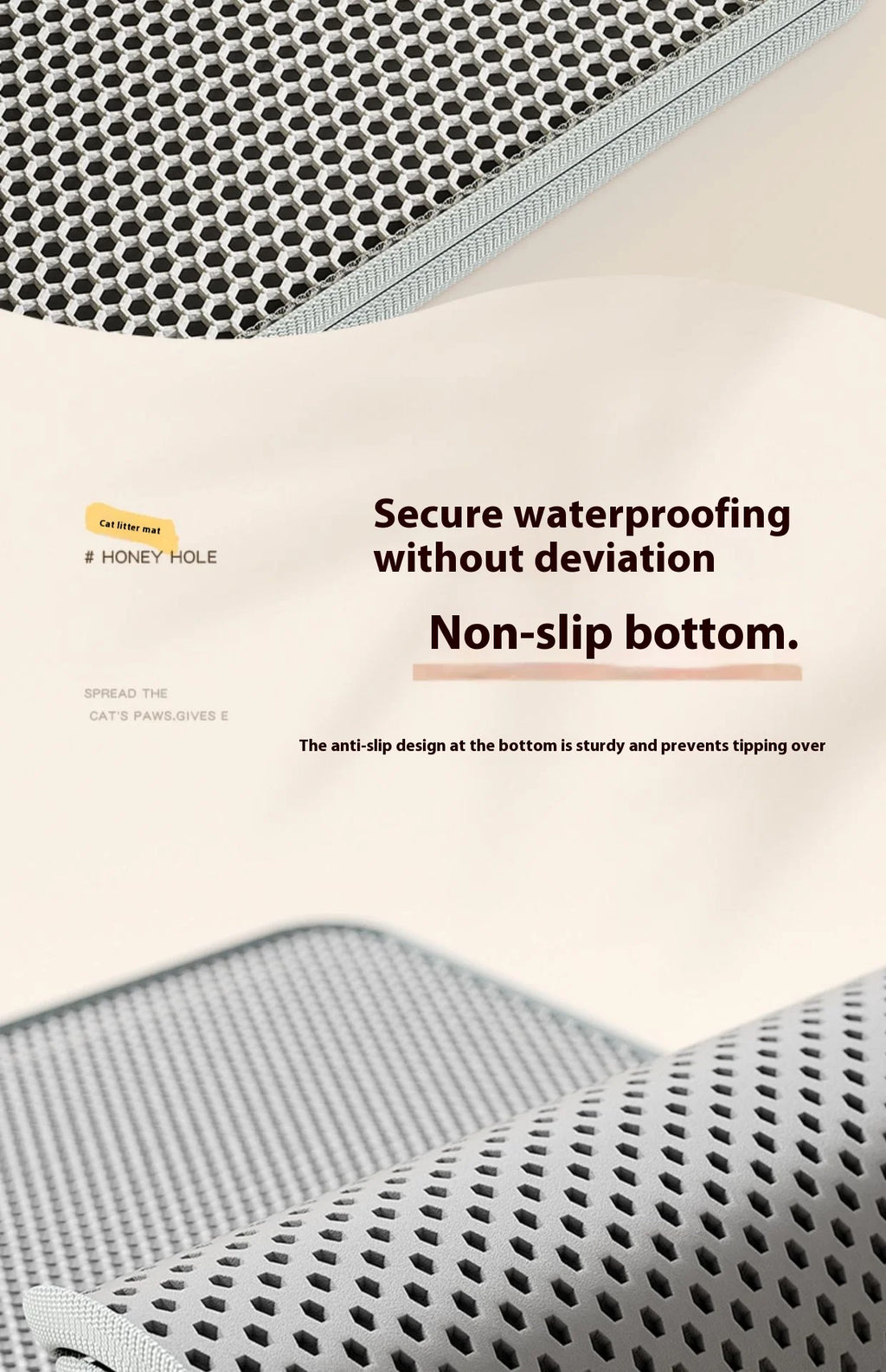 “2-Layer Cat Litter Mat – Waterproof Sand-Trap Non-Slip Floor Protector”