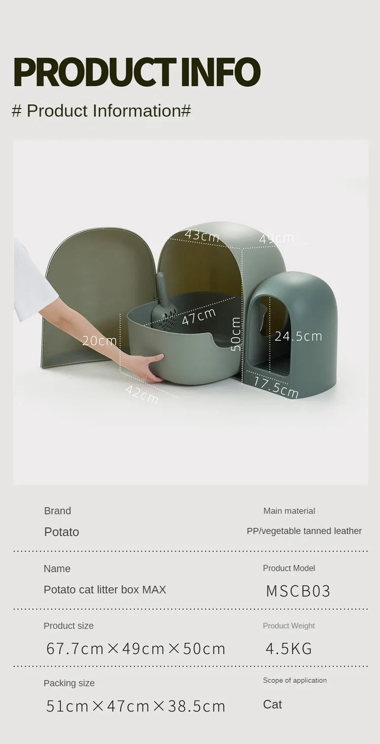 “Modern Enclosed Cat Litter Box & Hideaway – Stylish Cat Toilet