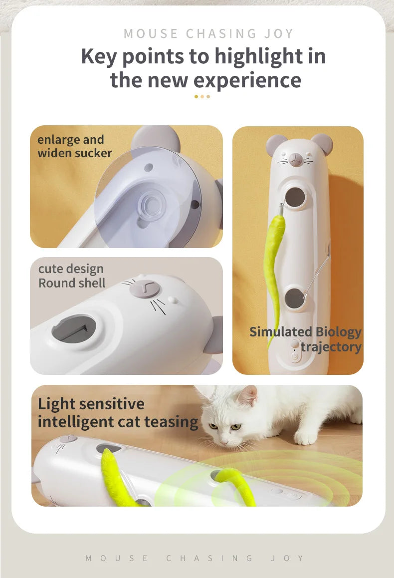 Smart Cat Toy Wall Mounted Mouse Chaser Interactive Pet Toy UK