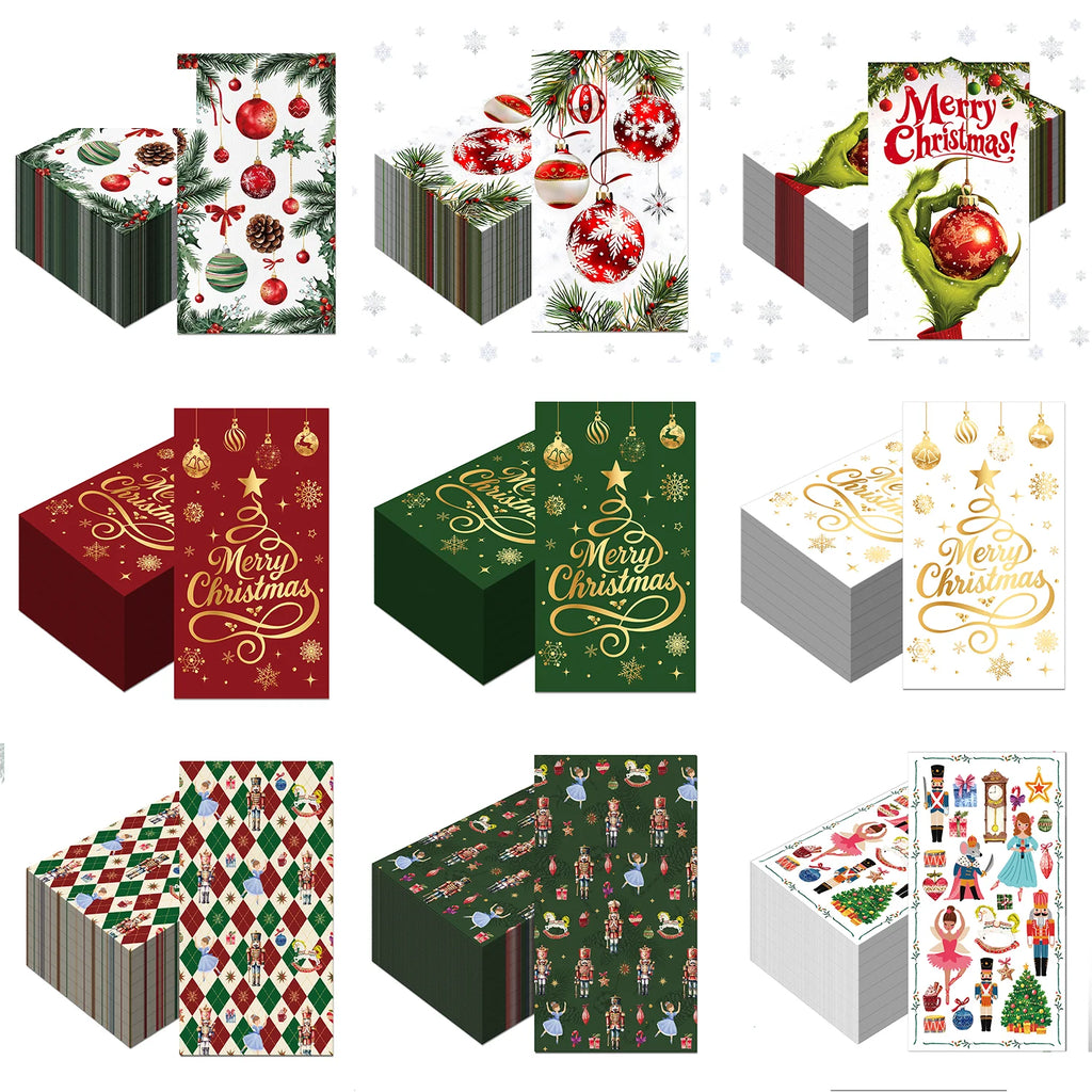 Christmas Disposable Paper Napkins Festive Party Set – EURO VIBE