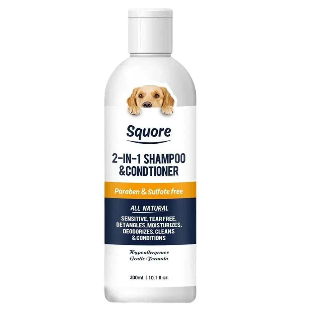 EURO VIBE Squore 2-in-1 Dog Shampoo & Conditioner – Natural, Tear-Free Care
