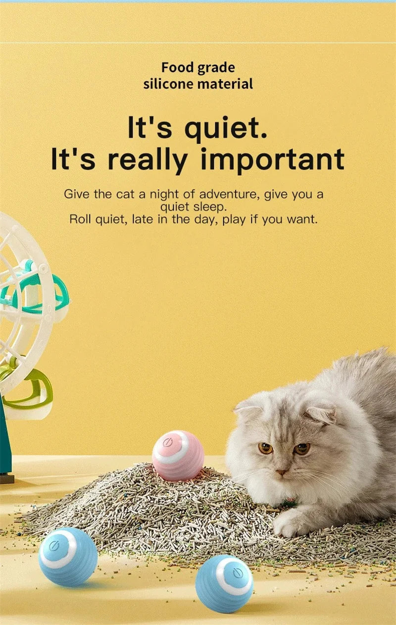 “Automatic Teasing Cat Ball Toy – Interactive Smart Rolling Pet Toy USA”