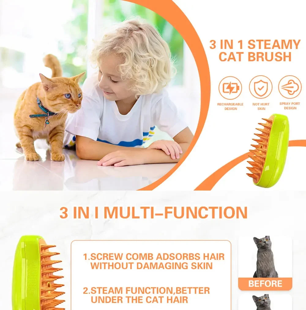 EURO VIBE Pet Grooming Brush | Deshedding Tool for Cats Dogs