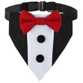 EURO VIBE Dog Tuxedo Bandana with Bow Tie – Adjustable Formal Collar