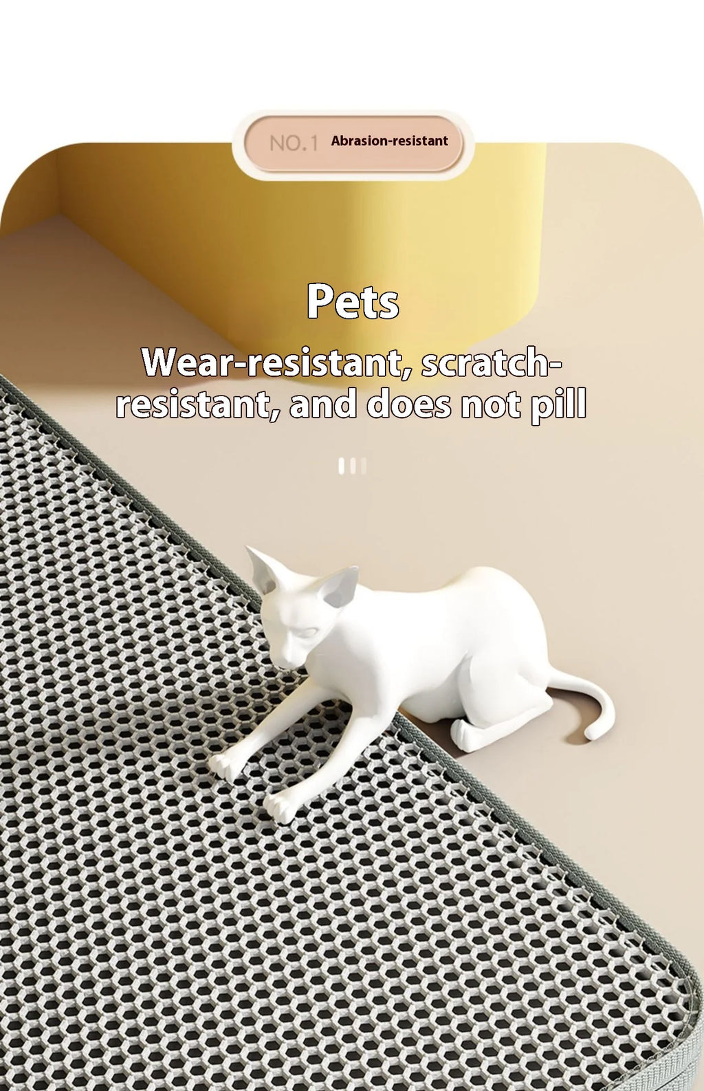 “2-Layer Cat Litter Mat – Waterproof Sand-Trap Non-Slip Floor Protector”