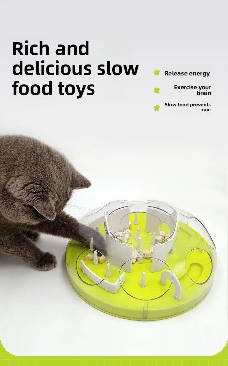 Cat Puzzle Feeder Interactive Foraging Maze Slow Feeder Toy UK