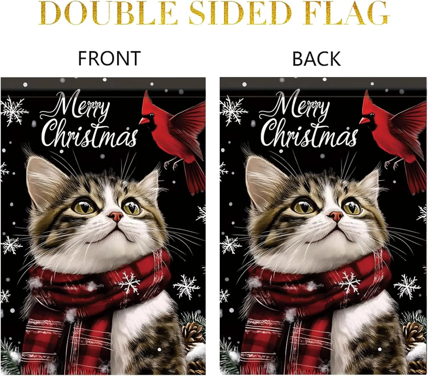 Merry Christmas Cat Garden Flag 12x18 Outdoor Banner – EURO VIBE