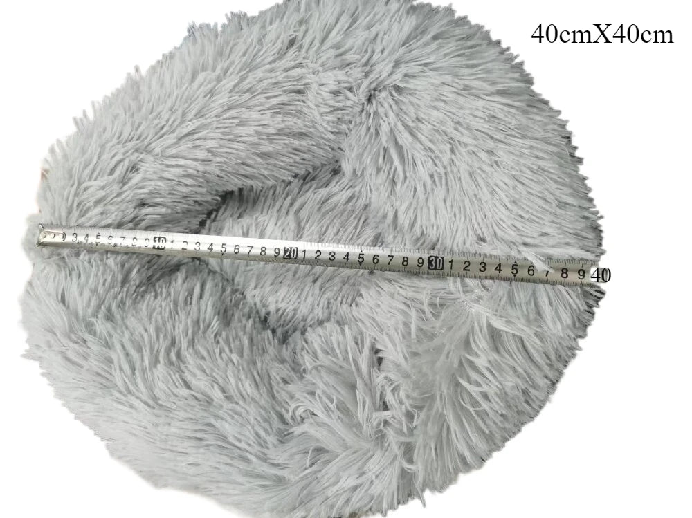Fluffy Donut Cat Bed – Premium Soft Round Pet Cushion UK