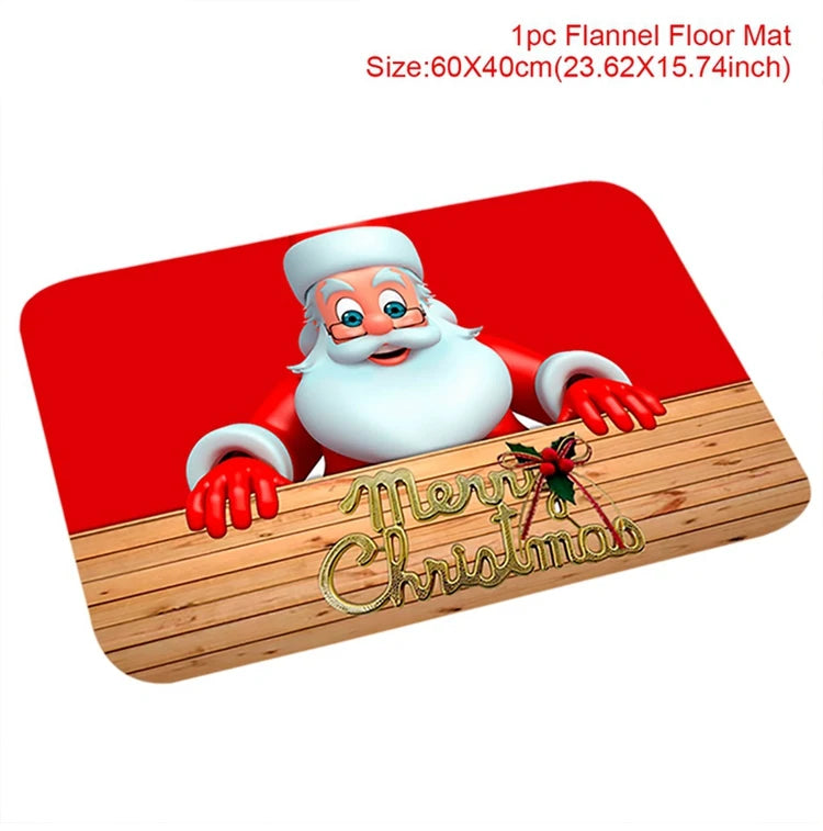 EURO VIBE Merry Christmas Decorative Floor Mat – Festive Holiday Rug