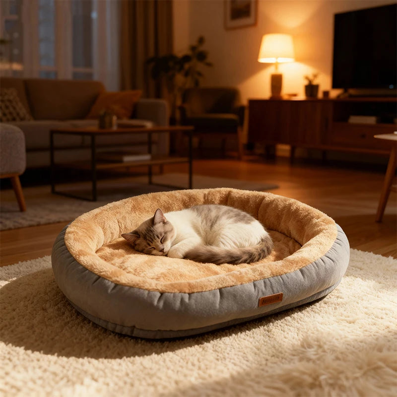 EURO VIBE Luxury Pet Bed – Soft Warm Cat & Dog Sleeping Cushion UK