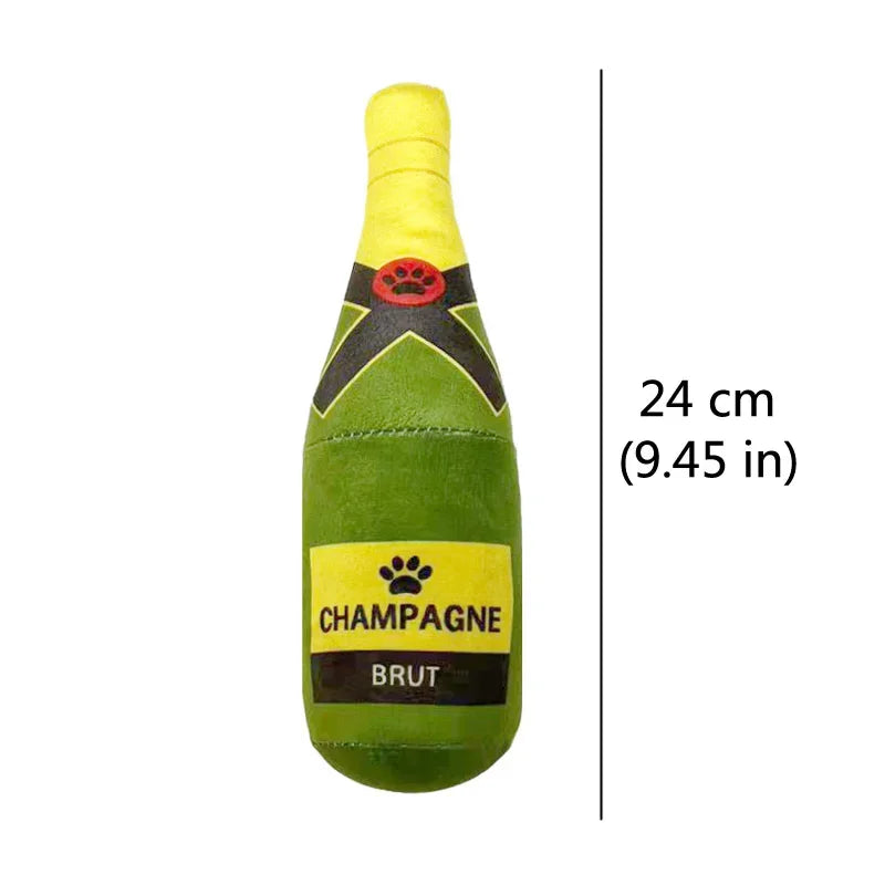 EURO VIBE Plush Dog Bottle Toys Set | Soft Squeaky Pet Chew Toys