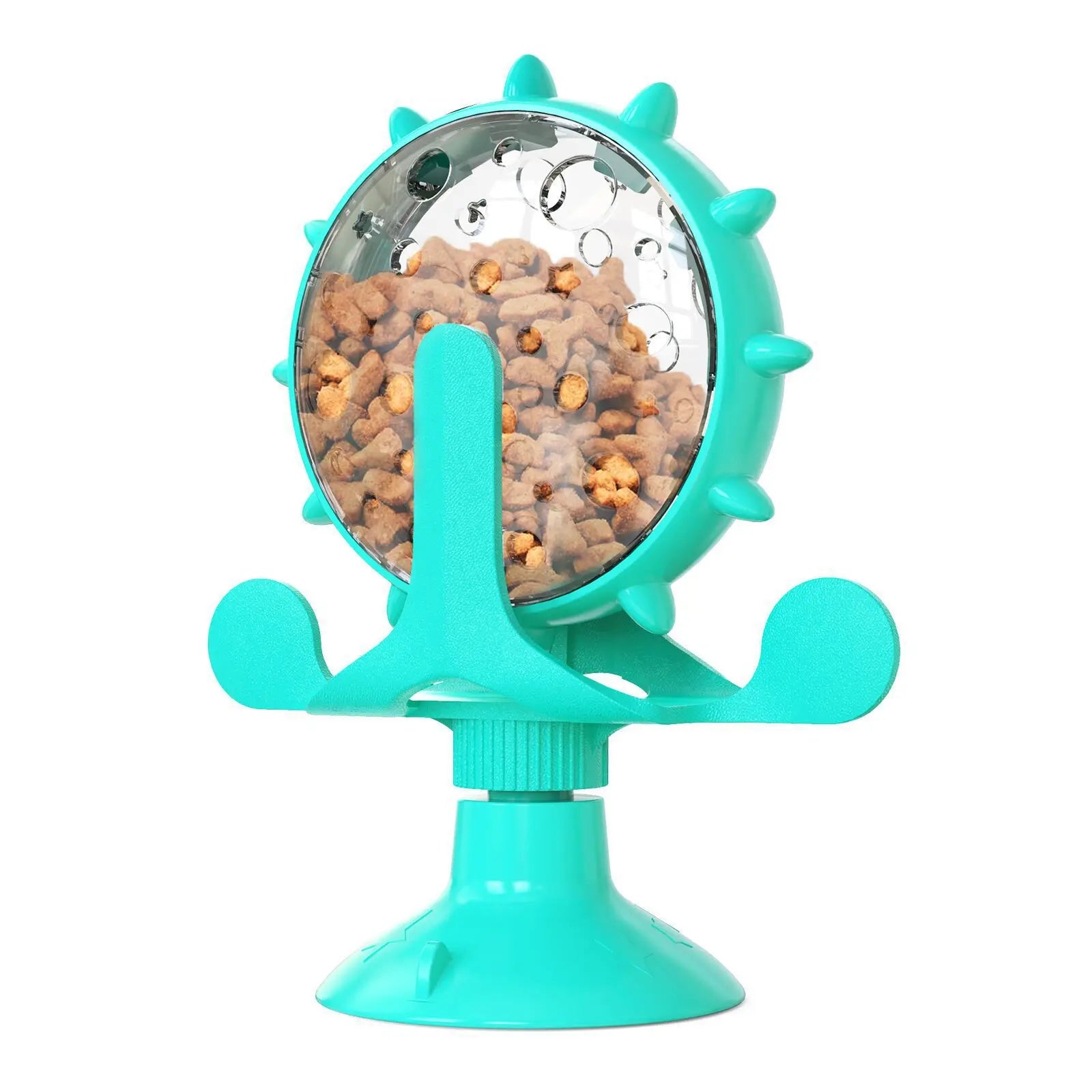 EURO VIBE Spinning Cat Treat Dispenser Toy | Interactive Feeder