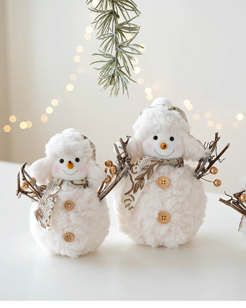 EURO VIBE Snowman Plush Decoration Set – Cute Christmas Table Ornaments