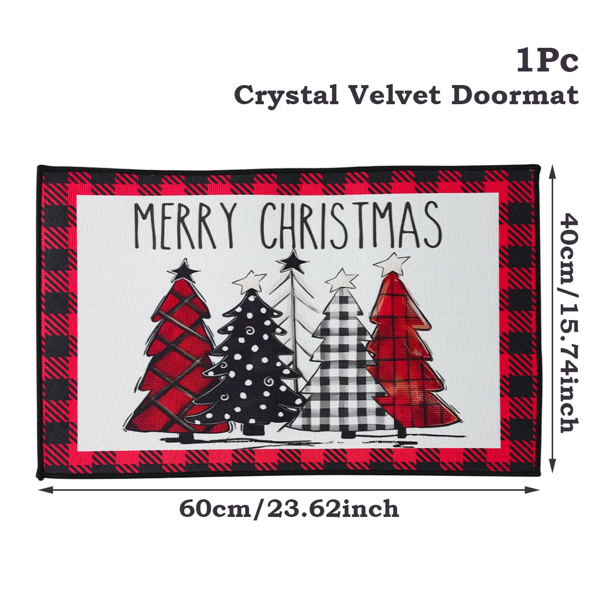 EURO VIBE Merry Christmas Decorative Floor Mat – Festive Holiday Rug