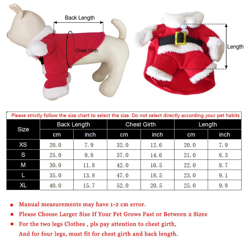 Cute Santa Dog Costume – Christmas Pet Outfit for Small Dogs | EURO VIBE